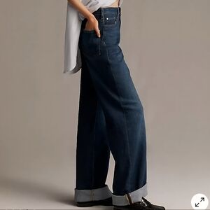 Anthropologie Dark Indigo Wide-Leg Jeans